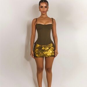 Gold and Olive Corset & skirt